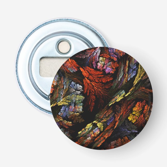 Colour Harmony Abstract Art Button Bottle Opener (Front)