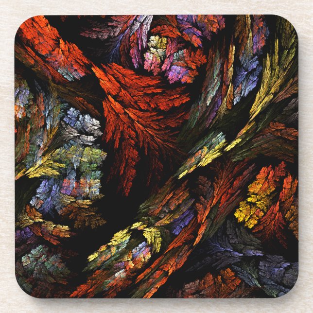 Colour Harmony Abstract Art Cork Coaster (Front)