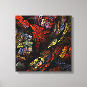 Colour Harmony Abstract Art Quad Canvas Print