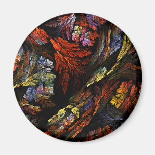 Colour Harmony Abstract Art Round Magnet