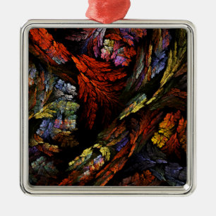 Colour Harmony Abstract Art Square Metal Tree Decoration