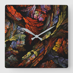 Colour Harmony Abstract Art Square Wall Clock