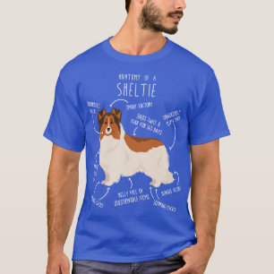 Colour Headed White Sheltie Shetland Sheepdog Anat T-Shirt