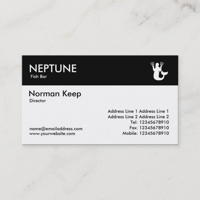 Colour Header - Black - Neptune Business Card (Front)