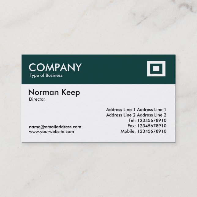 Colour Header - Dark Green Business Card (Front)