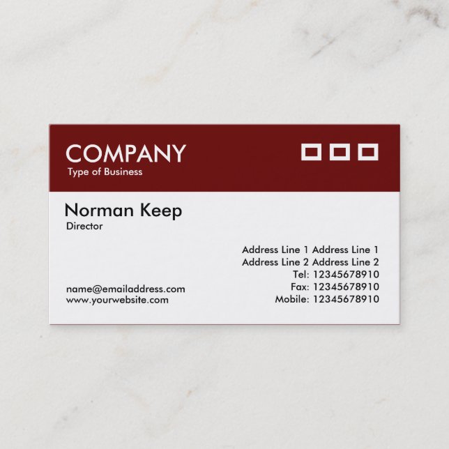 Colour Header - Dark Maroon v2 Business Card (Front)