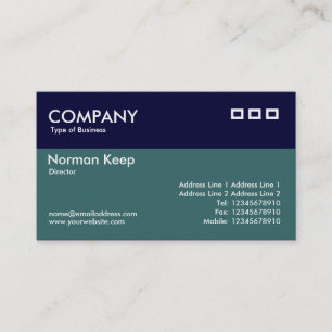 Colour Header - Dark Navy and Teal Green Business Card