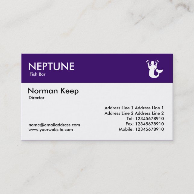 Colour Header - Deep Purple - Neptune Business Card (Front)