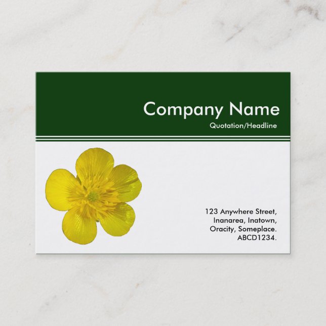 Colour Header III - Buttercup - Dark Green Business Card (Front)
