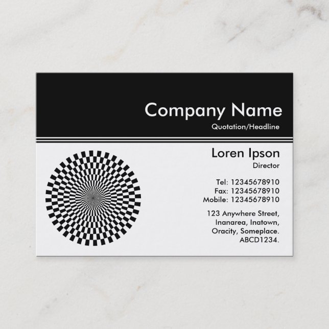 Colour Header III v2 - Black - Op Art Business Card (Front)
