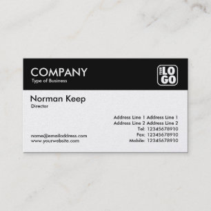 Colour Header (Logo) - Black and White (Platinum) Business Card