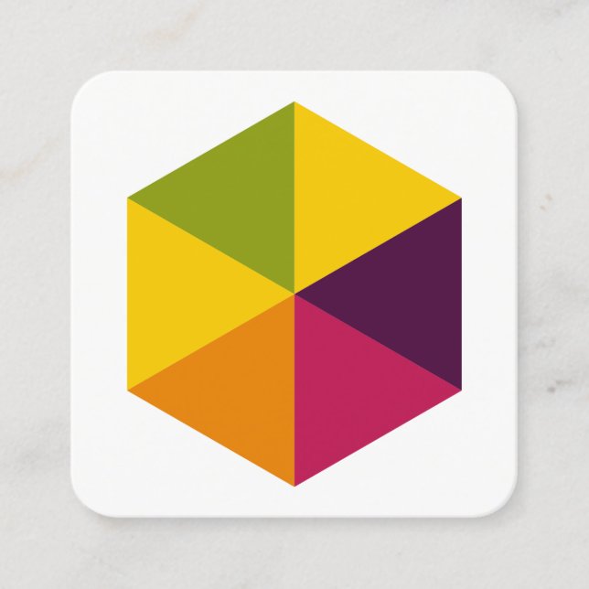 Colour Hexagon 01 Square Business Card (Front)