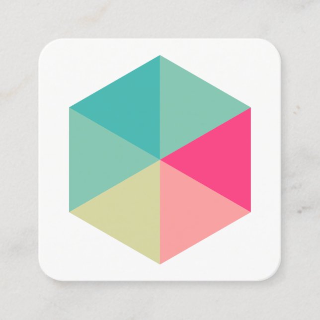 Colour Hexagon 02 Square Business Card (Front)