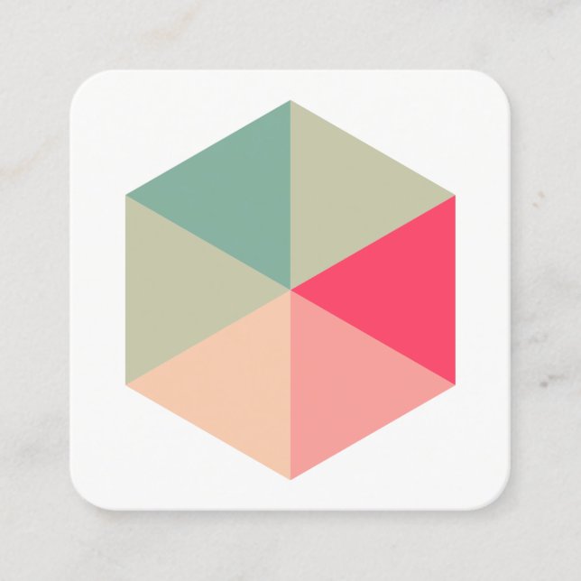 Colour Hexagon 04 Square Business Card (Front)