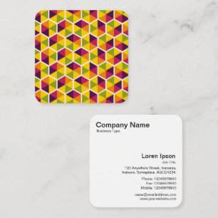 Colour Hexagon Pattern 01 Square Business Card