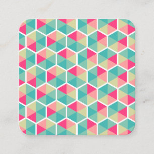 Colour Hexagon Pattern 02 Square Business Card
