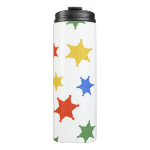 Colour Hexagram sheriff icon isolated seamless pat Thermal Tumbler