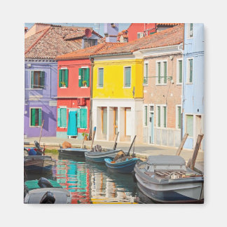 Colour houses in Venice island Burano Italy Magnet
