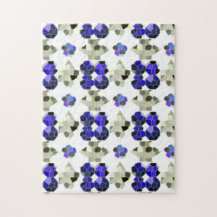 Colour Illustration Fancy shapes, Grey and Blue Jigsaw Puzzle