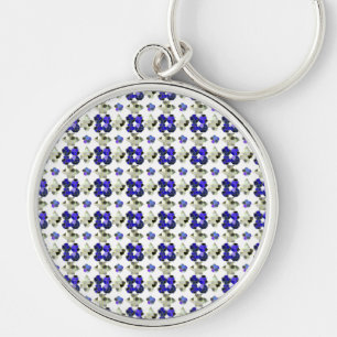 Colour Illustration Fancy shapes, Grey and Blue Key Ring