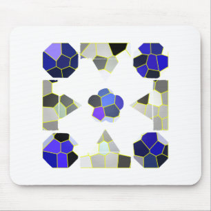 Colour Illustration Fancy shapes, Grey and Blue Mouse Mat