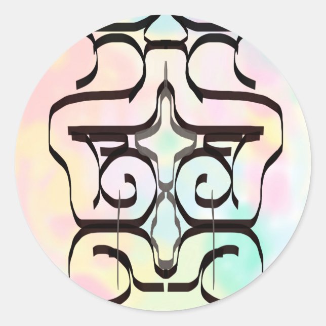 colour illustrations classic round sticker (Front)