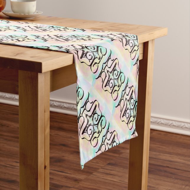 colour illustrations short table runner (In Situ)