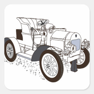 colour illustrations square sticker