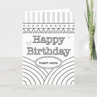 Colour-in birthday card