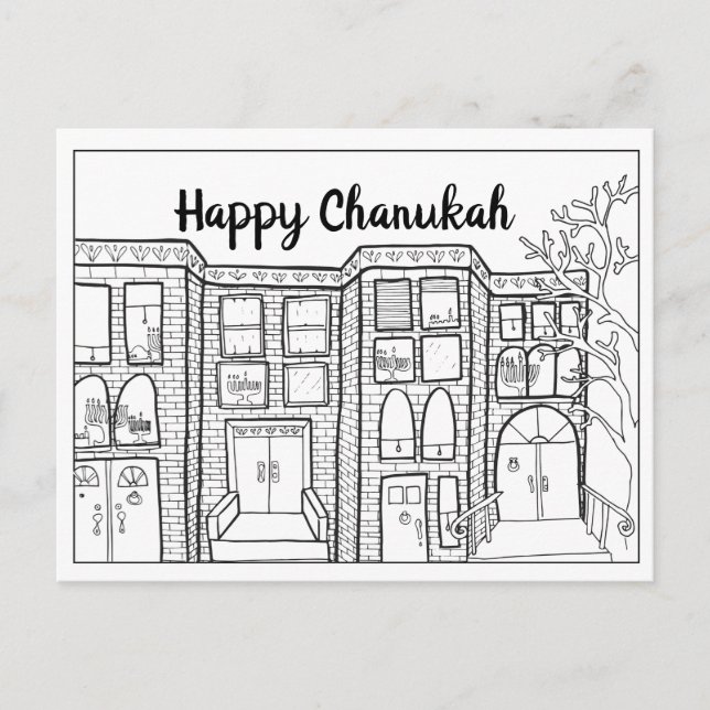 Colour-in Chanukah Postcards (Front)