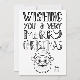 Colour-in Merry Christmas Santa Flat Card