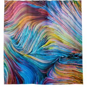 Colour In Motion series. Background design of Flow Shower Curtain