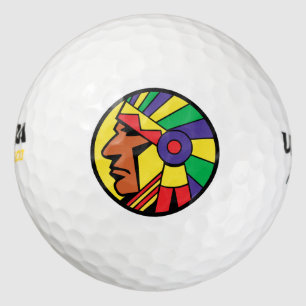 Colour Indian Head Golf Balls