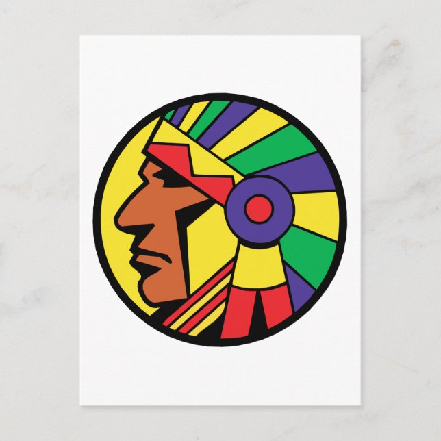 Colour Indian Head Postcard (Front)
