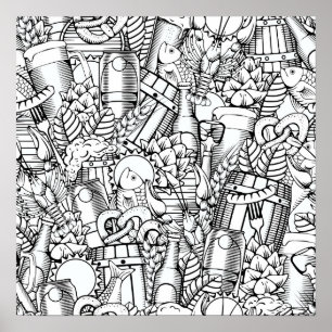 Colour It Poster Beer and Food Art