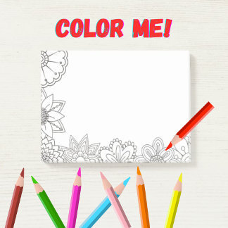 Colour it yourself adult pattern  post-it notes