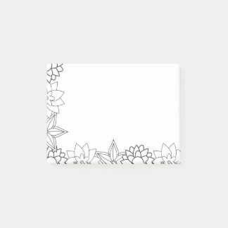 Colour it yourself flower pattern post-it notes