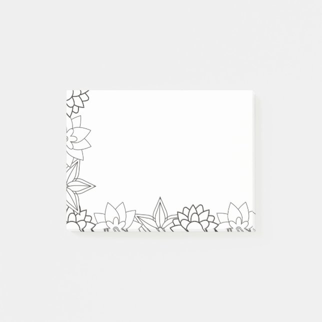 Colour it yourself flower pattern post-it notes (Front)