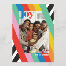 Colour Joy Modern Striped Holiday Photo Card