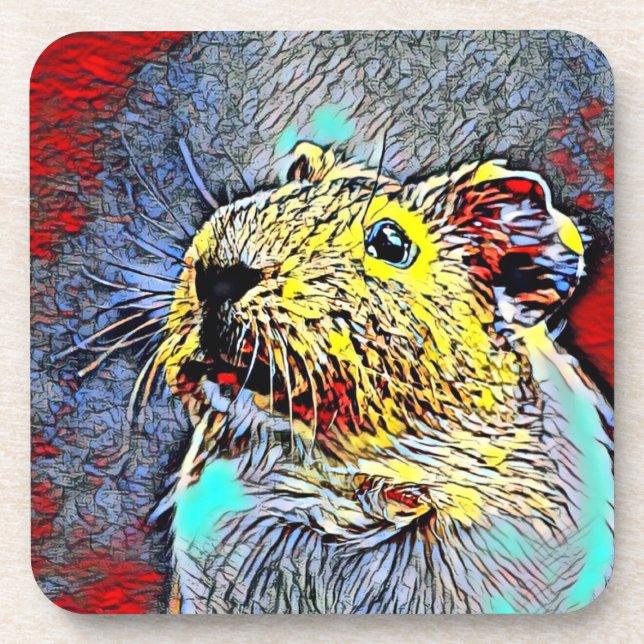 colour kick - guinea pig 4 coaster (Front)