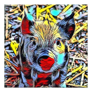 colour kick - piglet photo print
