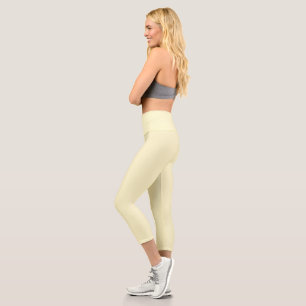 colour lemon chiffon capri leggings