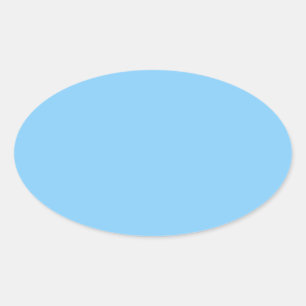 colour light sky blue oval sticker