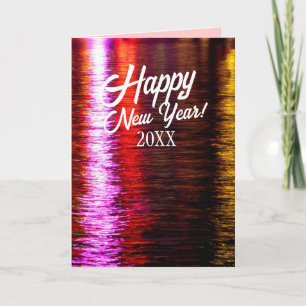 Colour Lights Reflections Custom Wishes Card