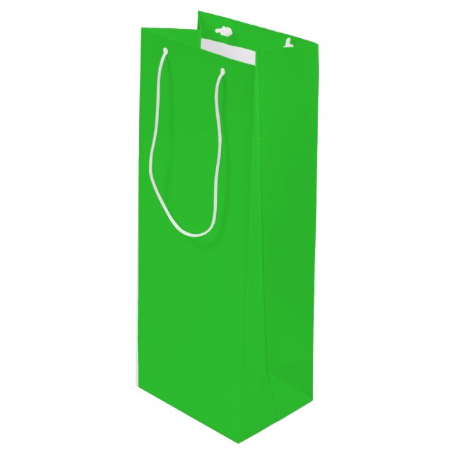 colour lime green wine gift bag (Front Angled)