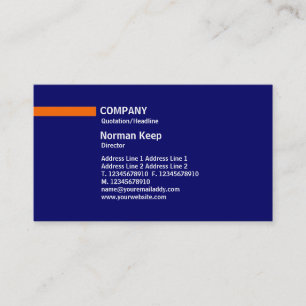 Colour Line - Orange on Deep Blue Business Card