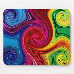 Colour Lined Spectrum Swirl Mousepad