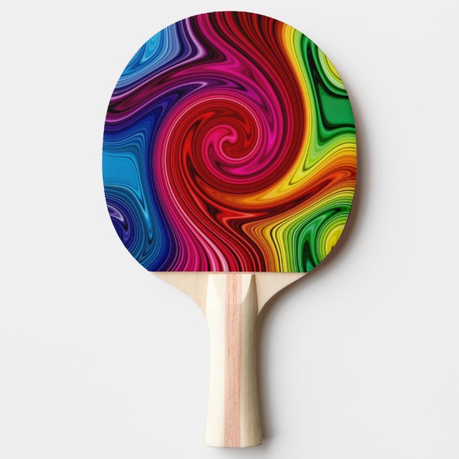 Colour Lines Spectrum Swirl Ping Pong Paddle (Front)