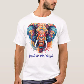 "Colour Majesty: Tribal Elephant Art in Bold Hues" T-Shirt
