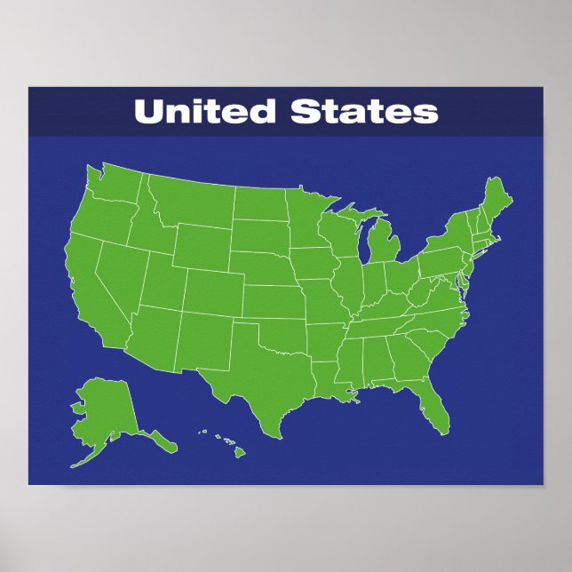 Colour Map of the United States Poster (Front)